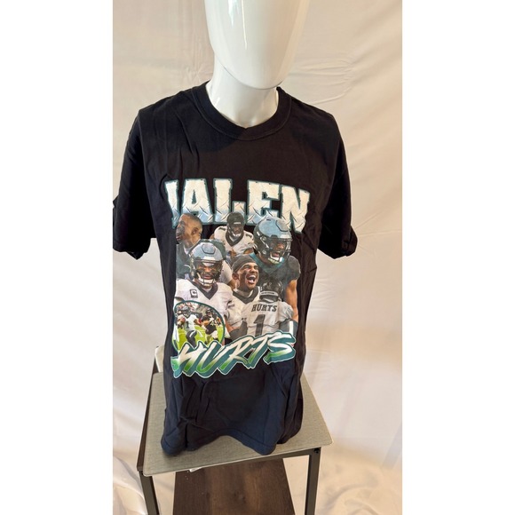 Jalen‎ Hurts Philadelphia Eagles Football Graphic Tee Shirt Black LG - Picture 1 of 4